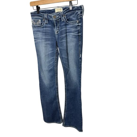 BIG STAR Womens Jeans Size 28 Remy Low Rise Bootcut Flap Pockets Western Blue - Picture 2 of 3